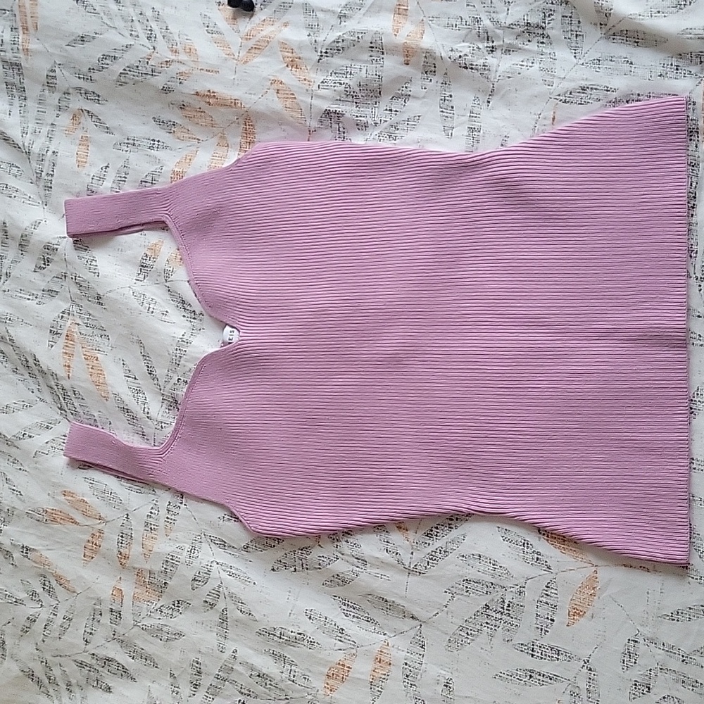 Reiss Lilac Ribbed Tank Top